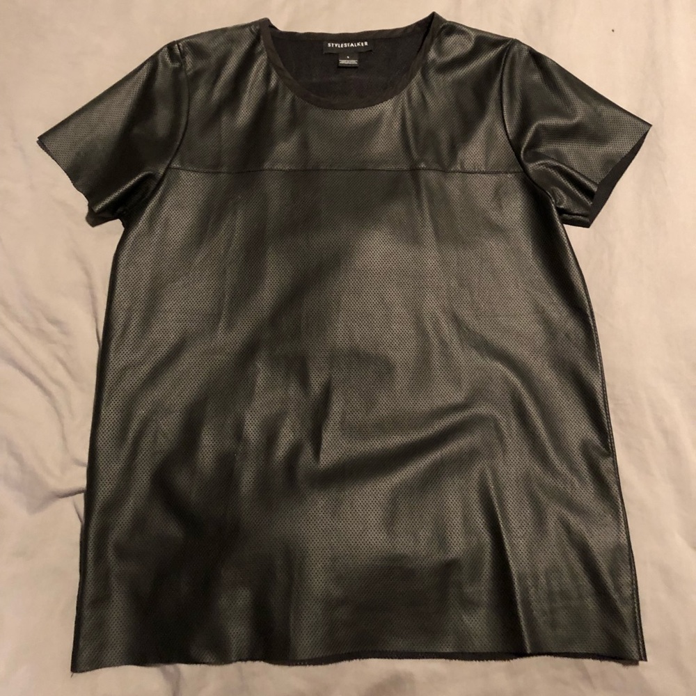 Faux leather shirt